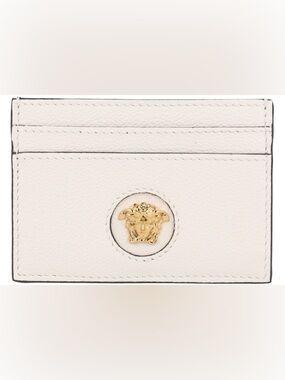 NWT W BOX Versace LA MEDUSA CARD CASE White